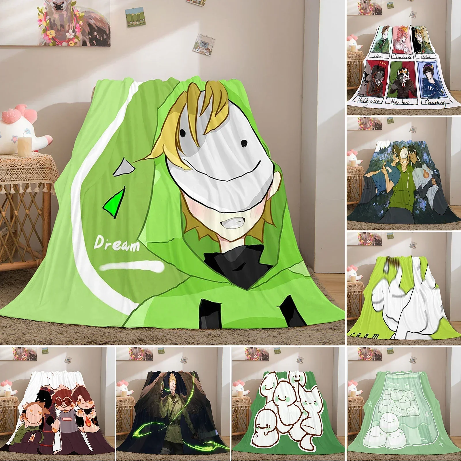 

Плед с принтом GeorgeNotFound, мягкий флисовый теплый плед для кровати, дивана, кресла, покрывало для спальни, мерч Mine Dream Ranboo