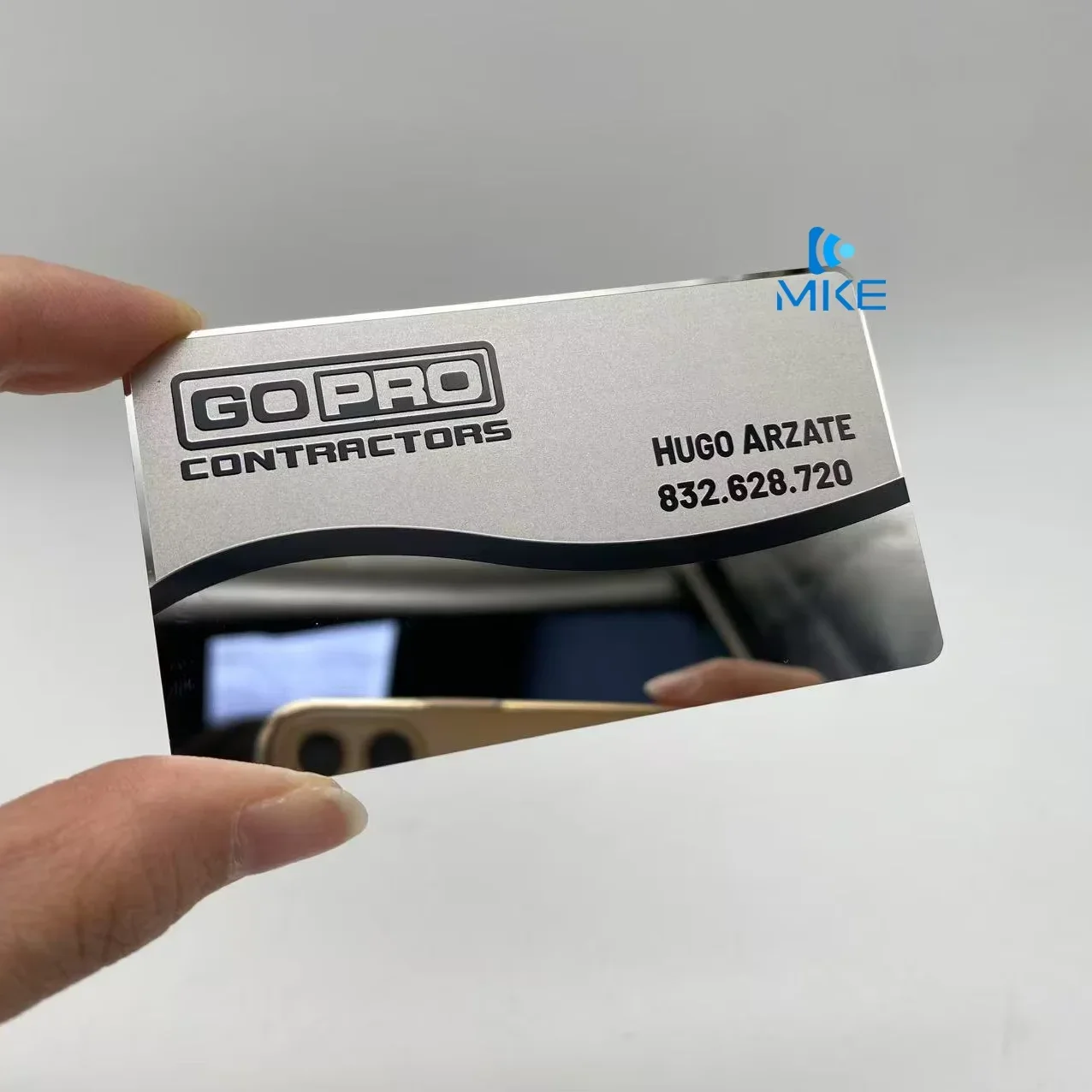 Cartões de metal comerciais de aço inoxidável preto e prateado DU