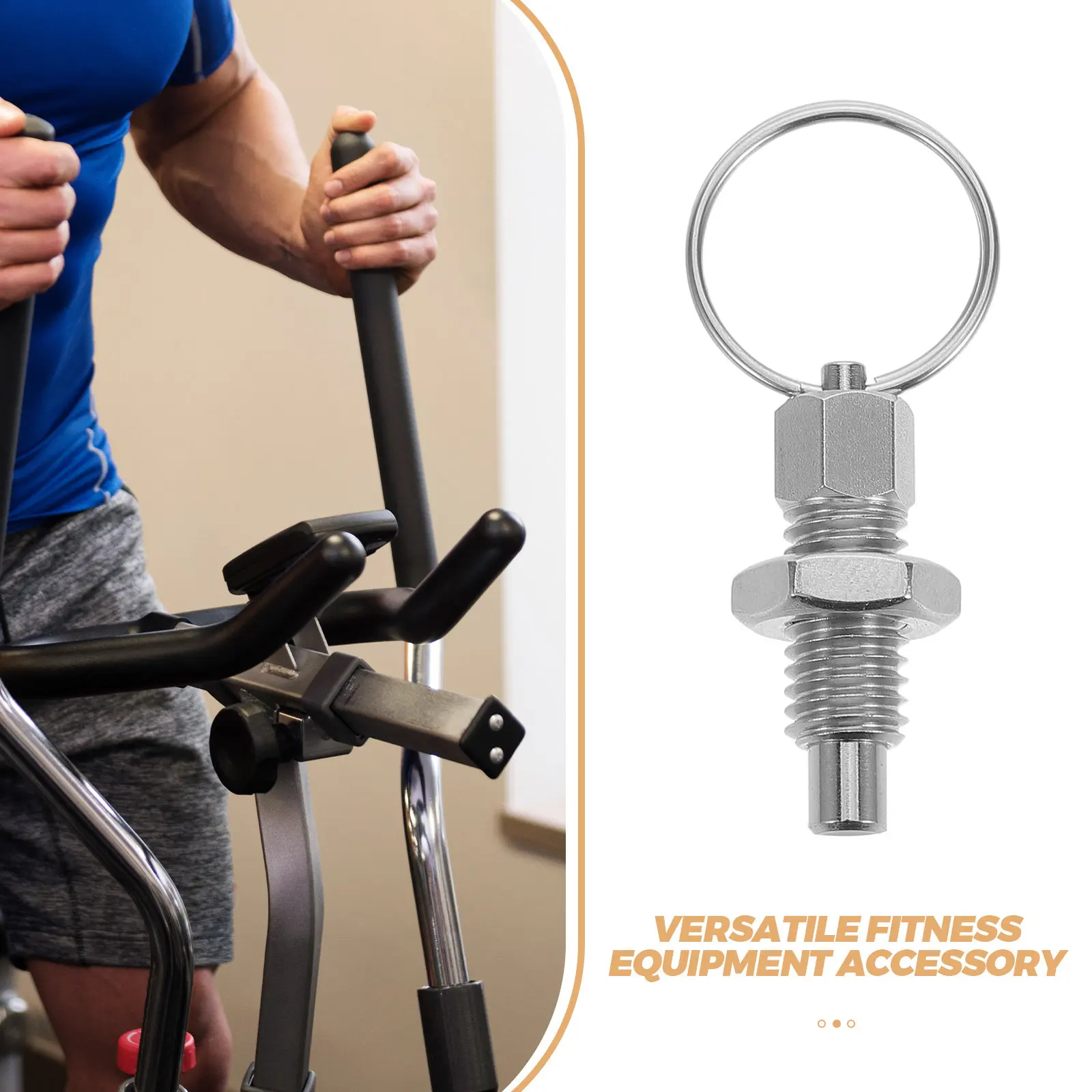 M8 Stainless Steel Quick Release Indexing Plunger with Pull Ring Threaded Spring Loaded Locking Pin Gym Equipment Repair