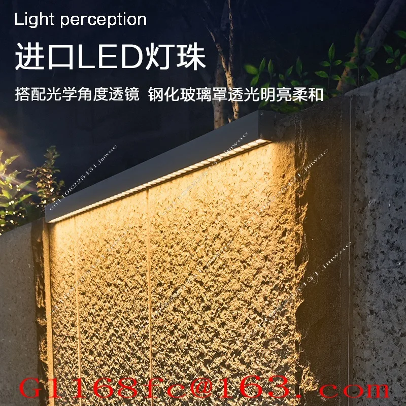 Solar Powered Line Glass Wall Washer, Outdoor Landscape Lighting Fixtures