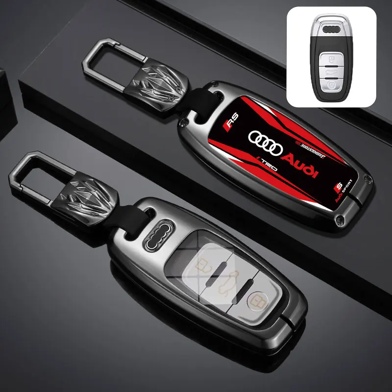 Car Key Case Cover Holder for Audi A1 A3 A4 A5 A6 A7 A8 Quattro Q3 Q5 Q7 S4 S5 S6 S7 S8 R8 TT Remote Protector Shell Accessories