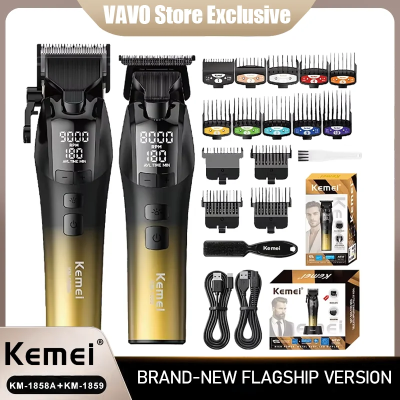 

Kemei 1859-1858A Electric Hair Clippers Man Barber Professional Hairdressing Cordless Hair Cutting Machine Hair Trimmer