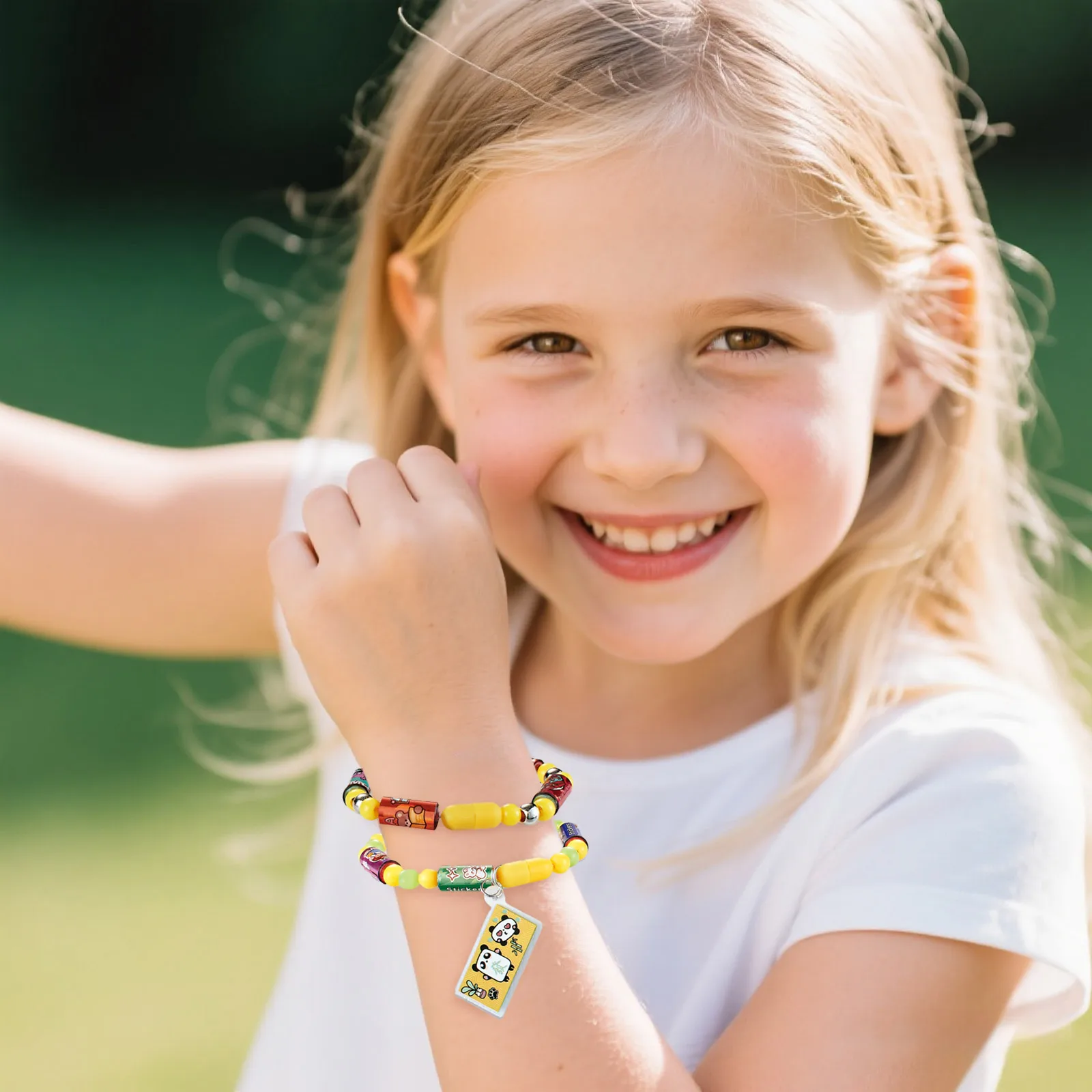 Kit de fabricação de pulseiras para crianças de 2 a 4 anos, joias de amizade, artesanato com contas de letras grandes, cesta de presentes de páscoa pré-escolares