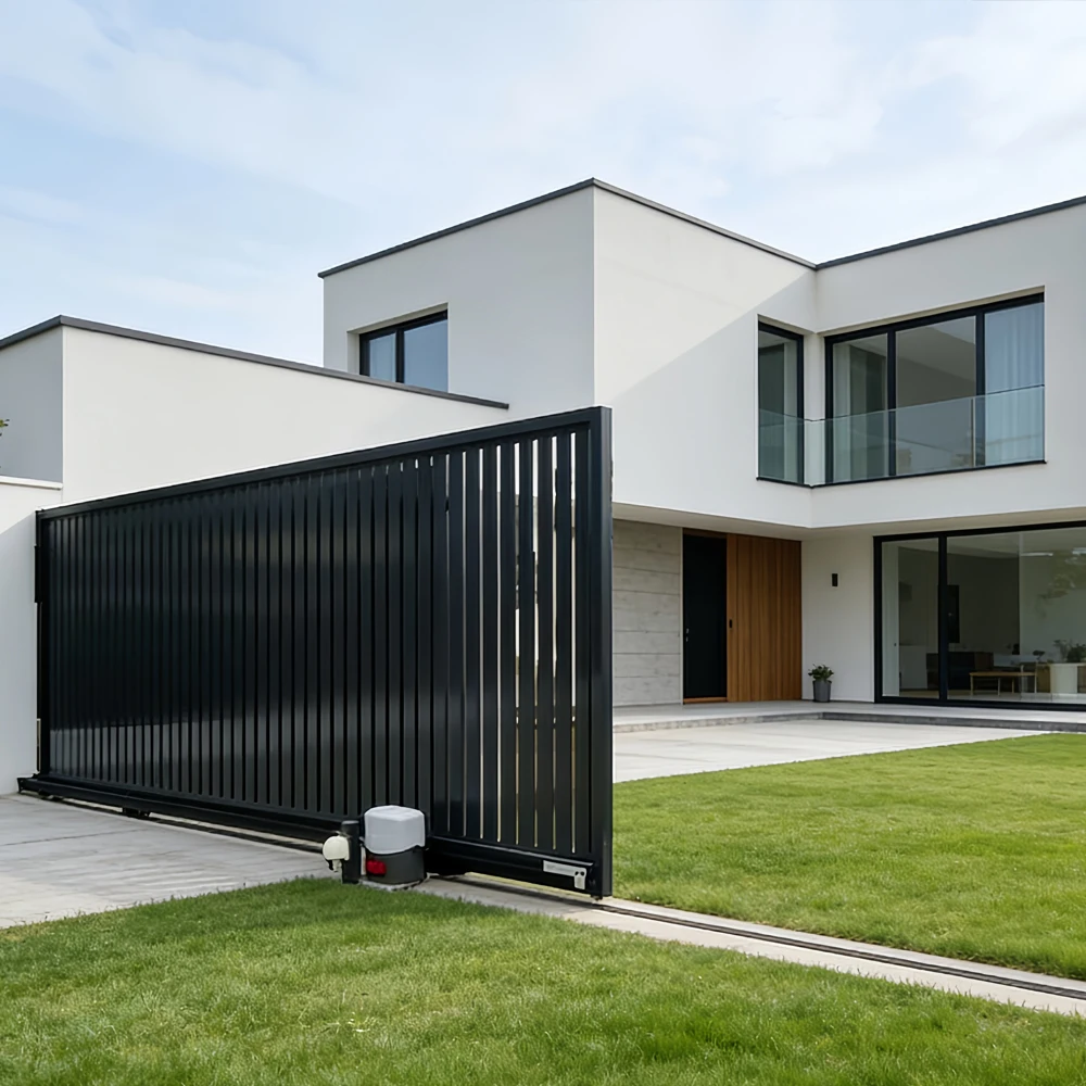 Automatic Sliding Gate Modern Villa Entrance Aluminum Driveway Security Luxury Design Trackless