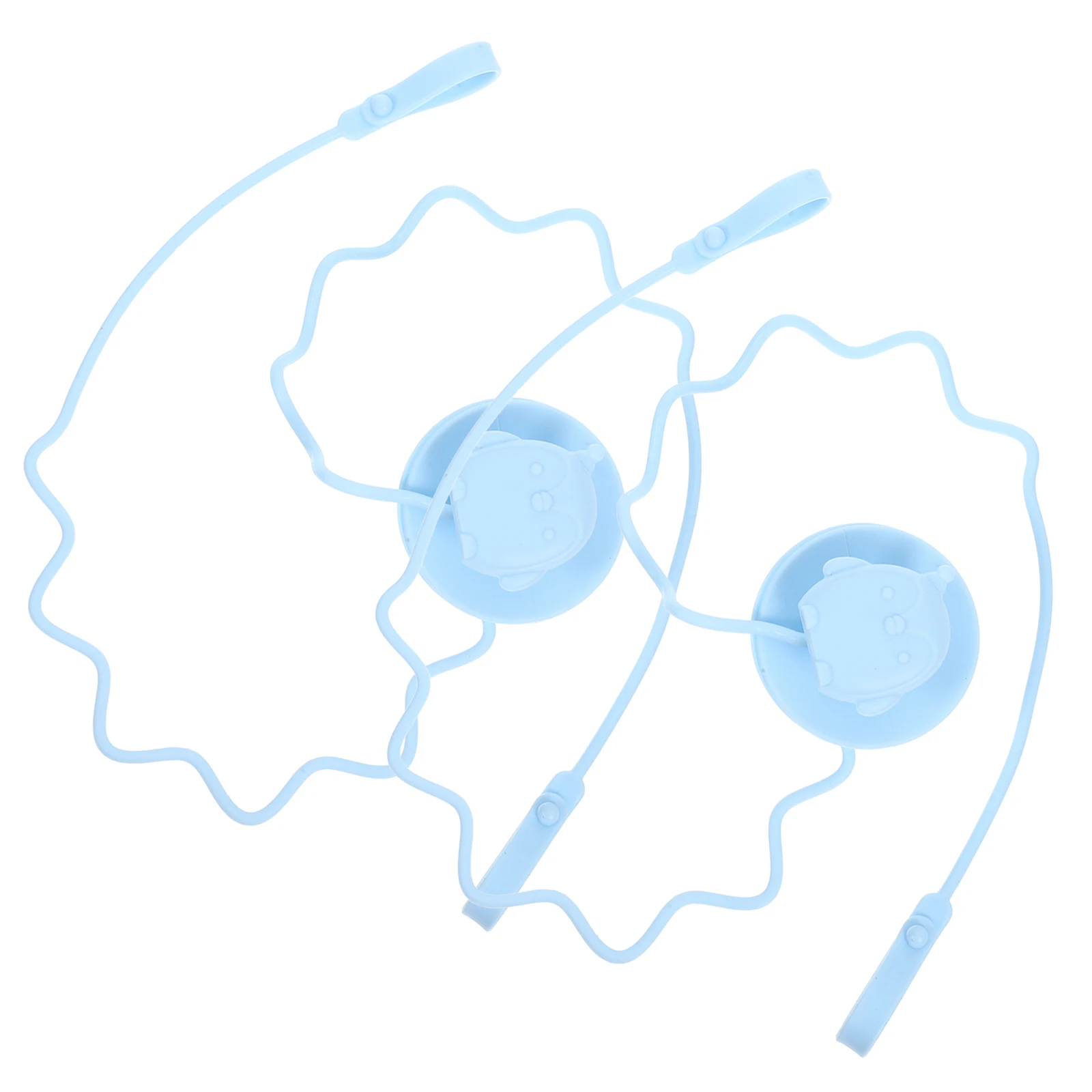 

Baby Spoon Fork Set Silicon Anti Drop Chain Infant Feeding Utensils Holder Blue Short Suction Practical Reusable