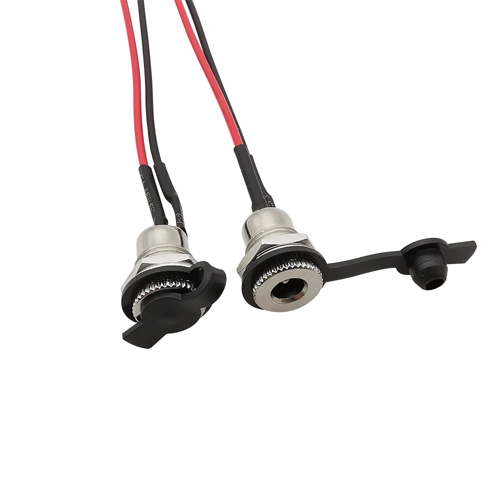 2/5Pcs DC099 5.5x2.1mm / 5.5x2.5mm DC Power Jack Female Threaded DC Socket Connector Adapter With 20AWG Wires Cable and Cap