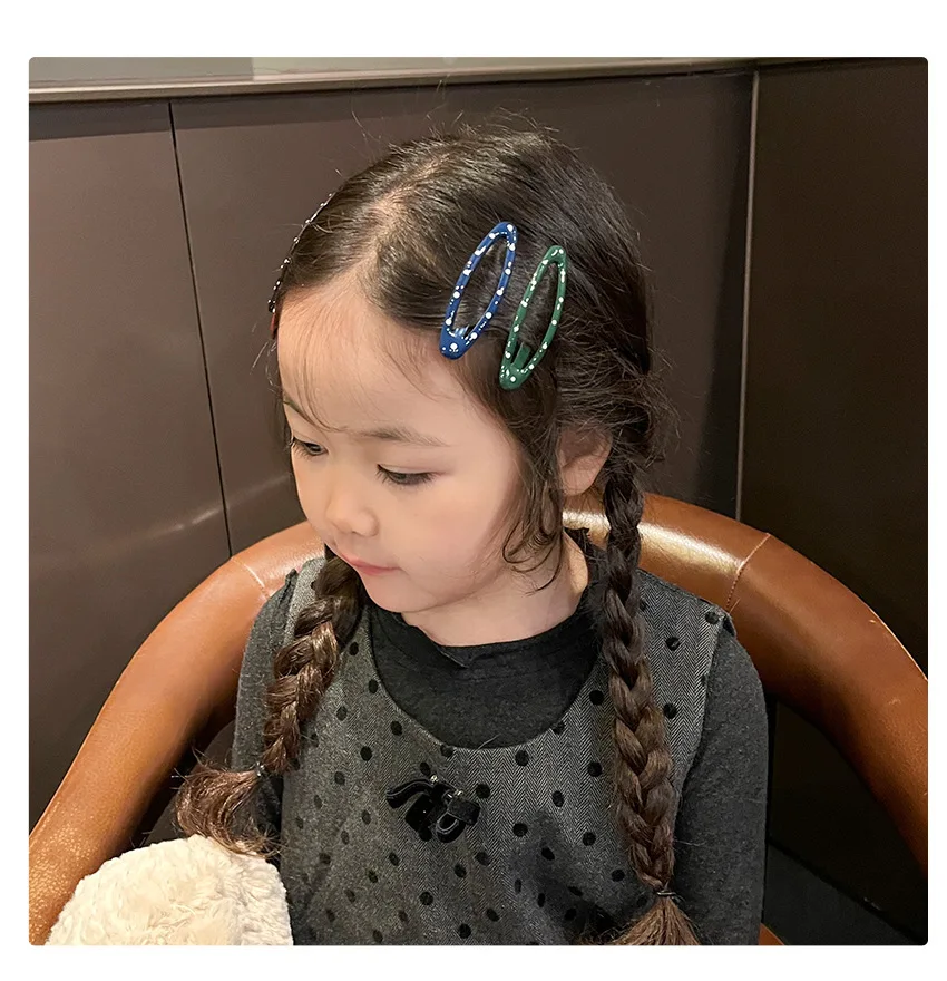 2026 Neu 5 Stück/Set Kinder Polka Dot Haarspangen Vintage Schonende Haarklammern Rutschfeste Baby-Haarspangen Kleinkind Mädchen Accessoires – Detail 11