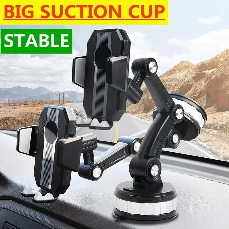 360 Rotate Universal Car Phone Holder Moblie Windshield Mount Stand For iPhone Samsung Xiaomi Hand Free Driving Car Phone Holder