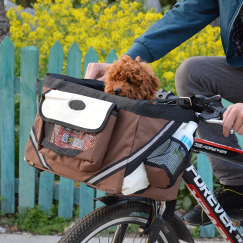 

Pets Go Out Bags Pet Bike Removable Basket Cat Dog Bicycle Bag Bike Carrier Seat Bag For Small Dog Products Travel Accessories