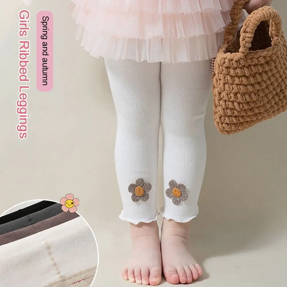 Stretchy Girls Ribbed Leggings Autumn and Winter Tight-fitting Footless Tights Comfort Soft Infant Long Pants
