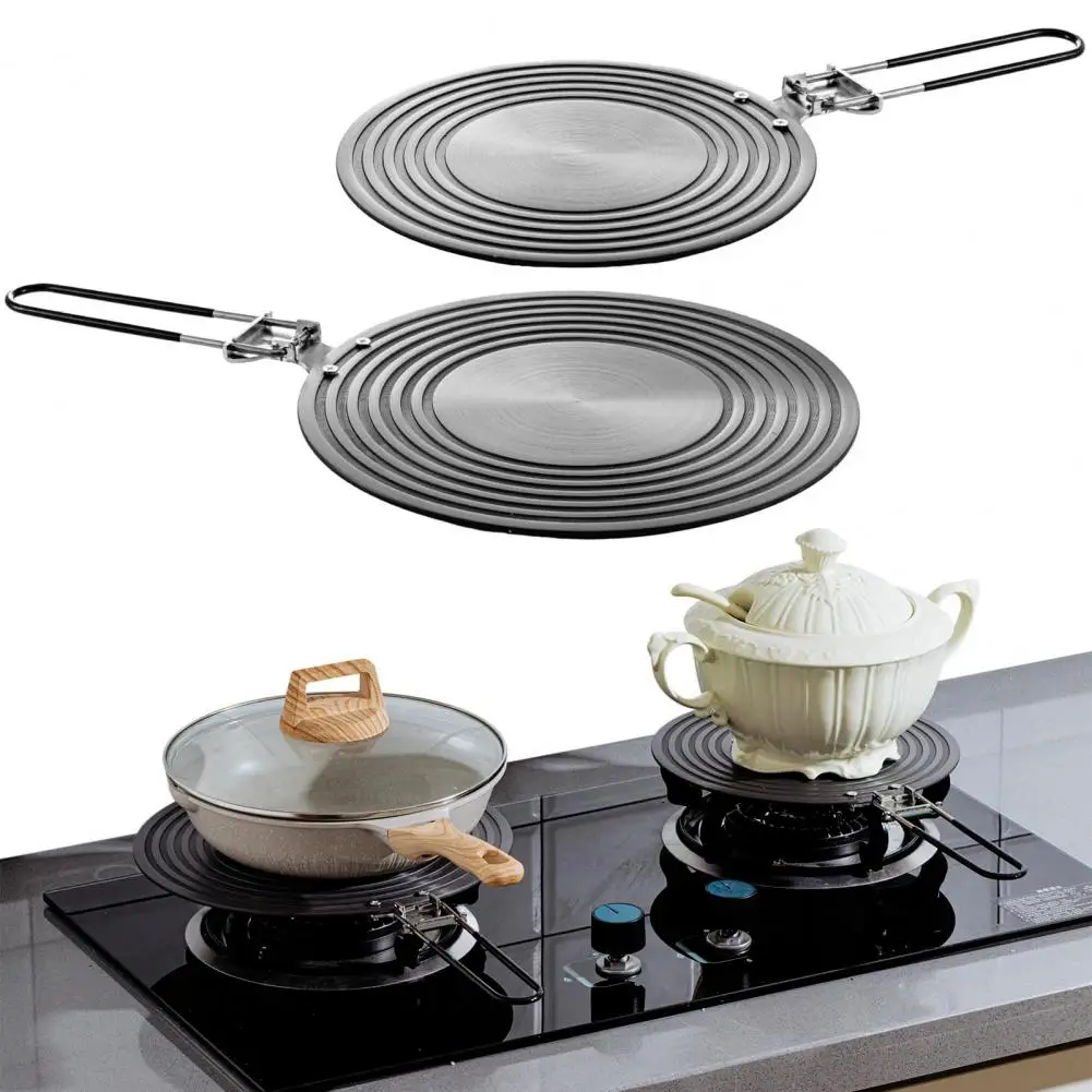 24/28cm Gas Stove Simmer Plate With Anti-Scalding Handle Quick Heating Round Heat Diffuser Prevent Boiling Cookware Accessories