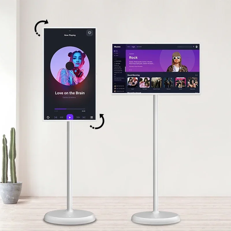 32/21.5 Inch 1080p Follow by Me Movable Display Touch Screen    Floor Standing Android Wireless Por   Smart Tv for Home