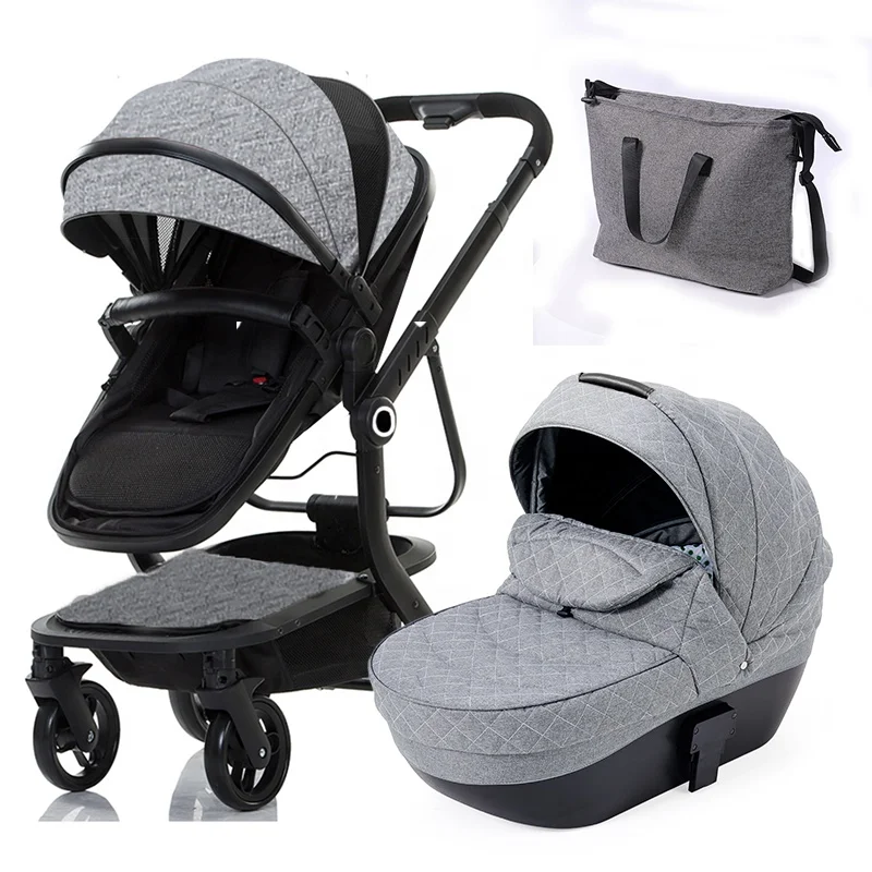 wholesale cheap travel system luxury big wheel stroller 3 in 1 baby stroller pram with carrycot and seat