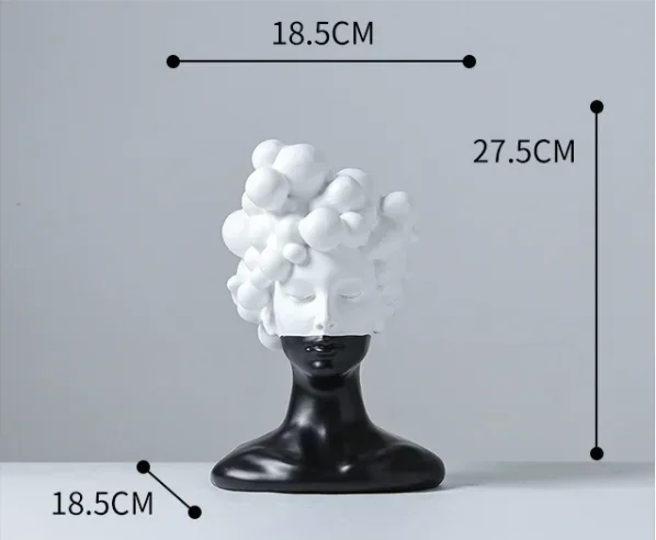Abstracte kunstfiguursculptuur, harsdecoratie, zwart-witte vrouwelijke afbeeldingen, beelden, geschenken, woondecoratieaccessoires