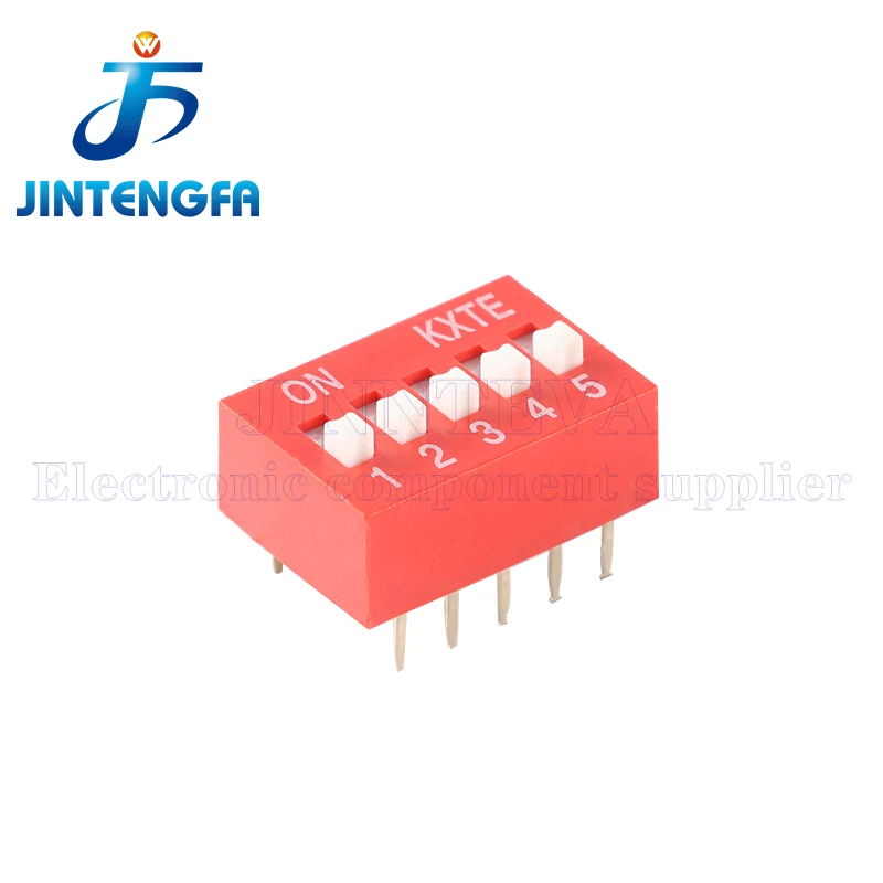 10PCS 2.54mm Dial switch Slide Type DIP Switch Module 1P 2P 3P 4P 5P 6P 7P 8P 9P 10P Pin Position Way Pitch Red Toggle Switch