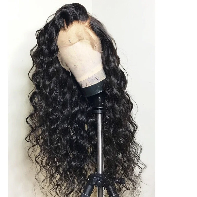 Pre‑Plucked Customize Hairline Dark Black White Ombre Raw Human Hair Curly Wave Lace Closure Wig Cheap Wigs On Sale Clearance