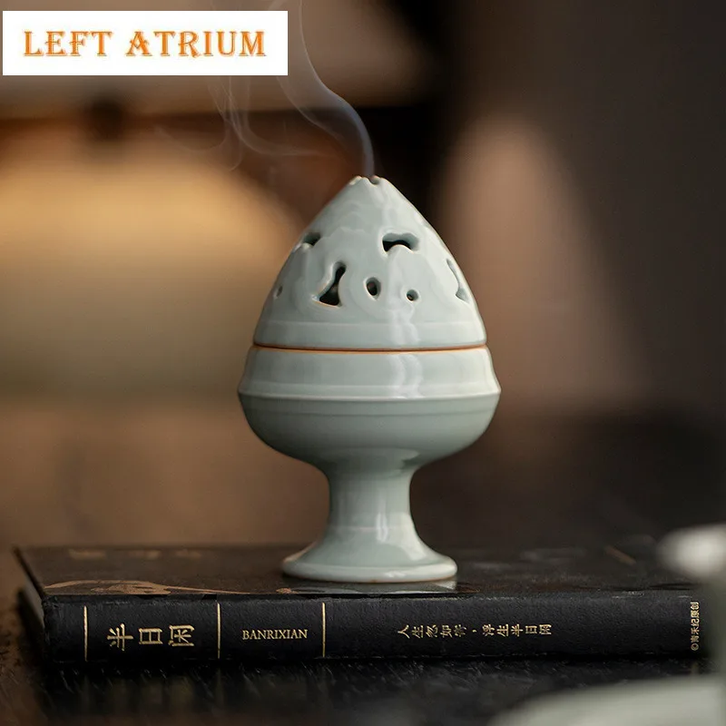 

Yaozhou Kiln Boshan Incense Holder Mist Smoking Steamers Incense Burners Consecrate Censer Tea Ceremony Accessories Decoration