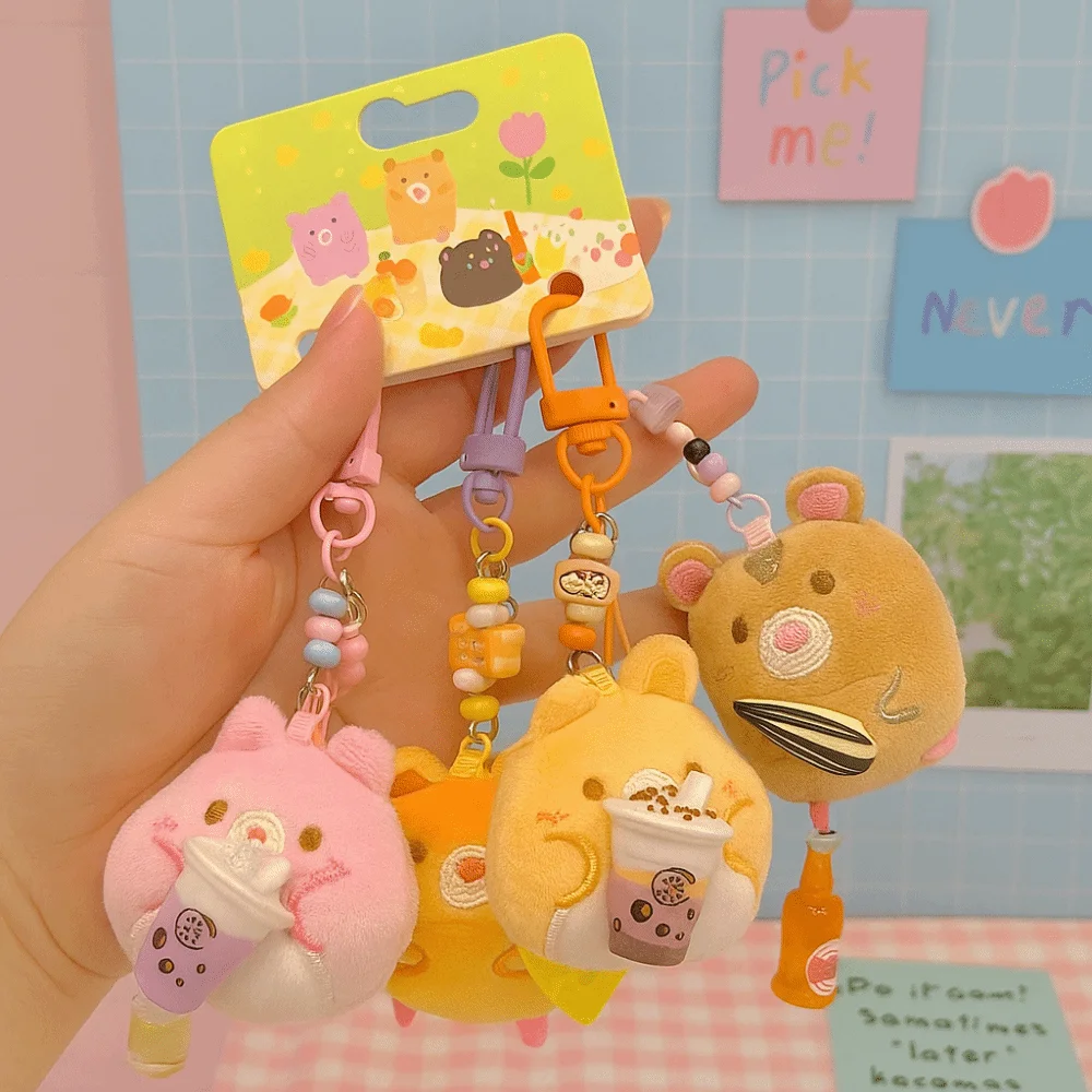 

Creative Design Animal Doll Pendant Cute Style Plush Material Lovers Plush Doll Keychain Keychain Function Cartoon Design