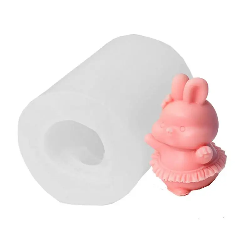 Bunny Silicone Mold 3D Easter Dancing Rabbit Molds Animal Mold For Crafting Candle Mold Smooth Detailing Craft Tool For Resin