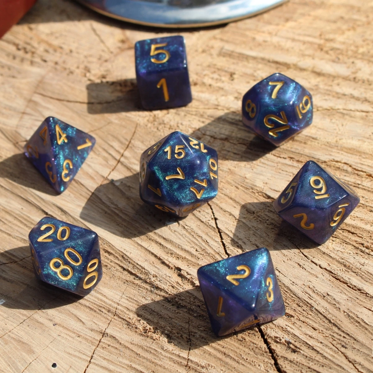 7Pcs/Set Galactic Depths Dice for DND Dungeons and Dragons Table Games D&D RPG Tabletop Roleplaying