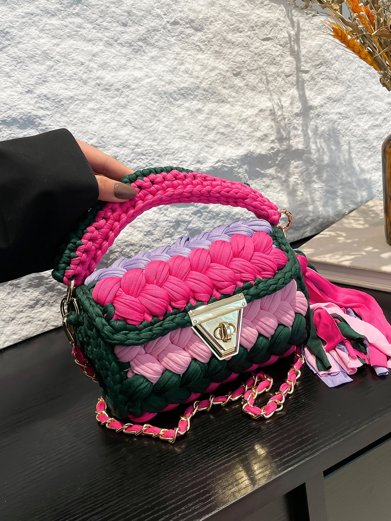 

Handcrafted Korean Style Women's Bag Casual Versatile Simple Wide Strap Single Shoulder Slant Fashion Small Square Bag