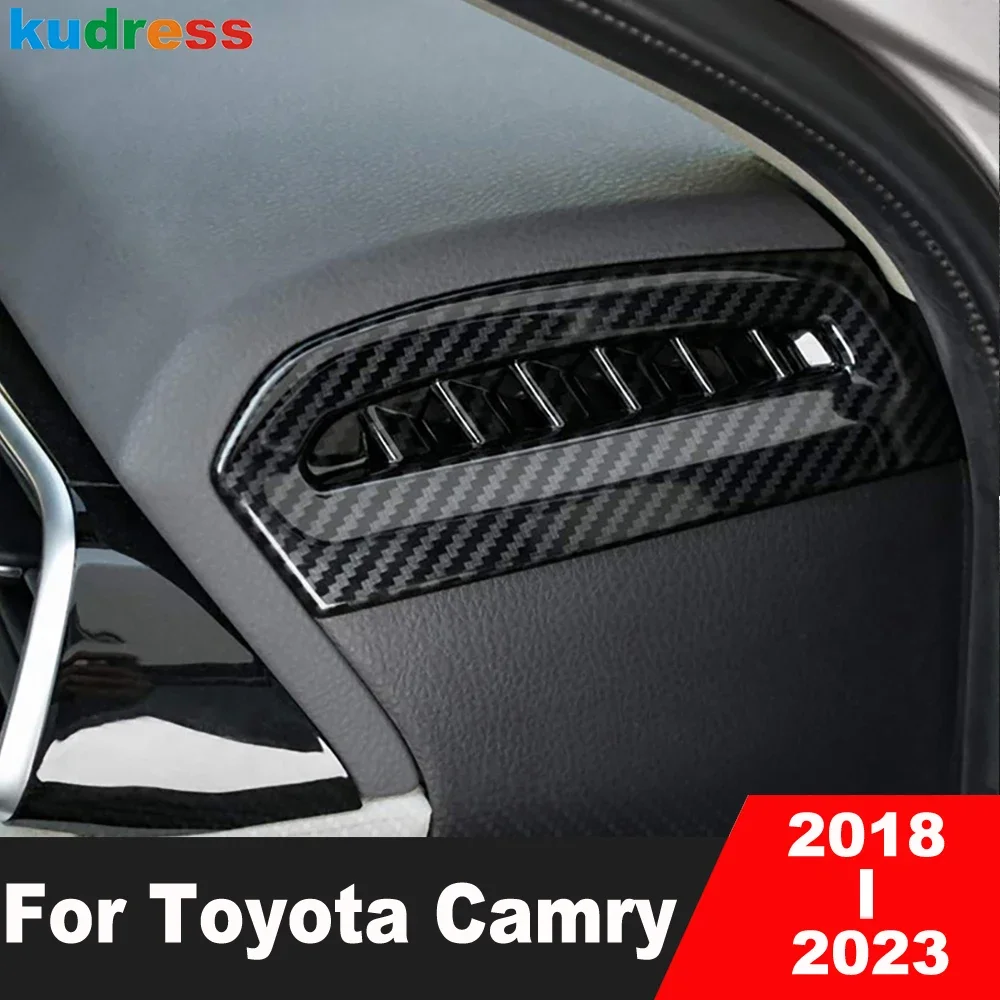 Korzystając z łączy z boku odpowietrznik osłona wylotu tapicerka dla Toyota Camry 70 2018 2019 2020 2021 2022 z włókna węglowego ozdobne listwy