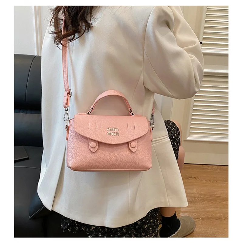 Bolsa de ombro feminina com lona couro casual vintage popular duradouro espaçoso macio estilo moderno ​