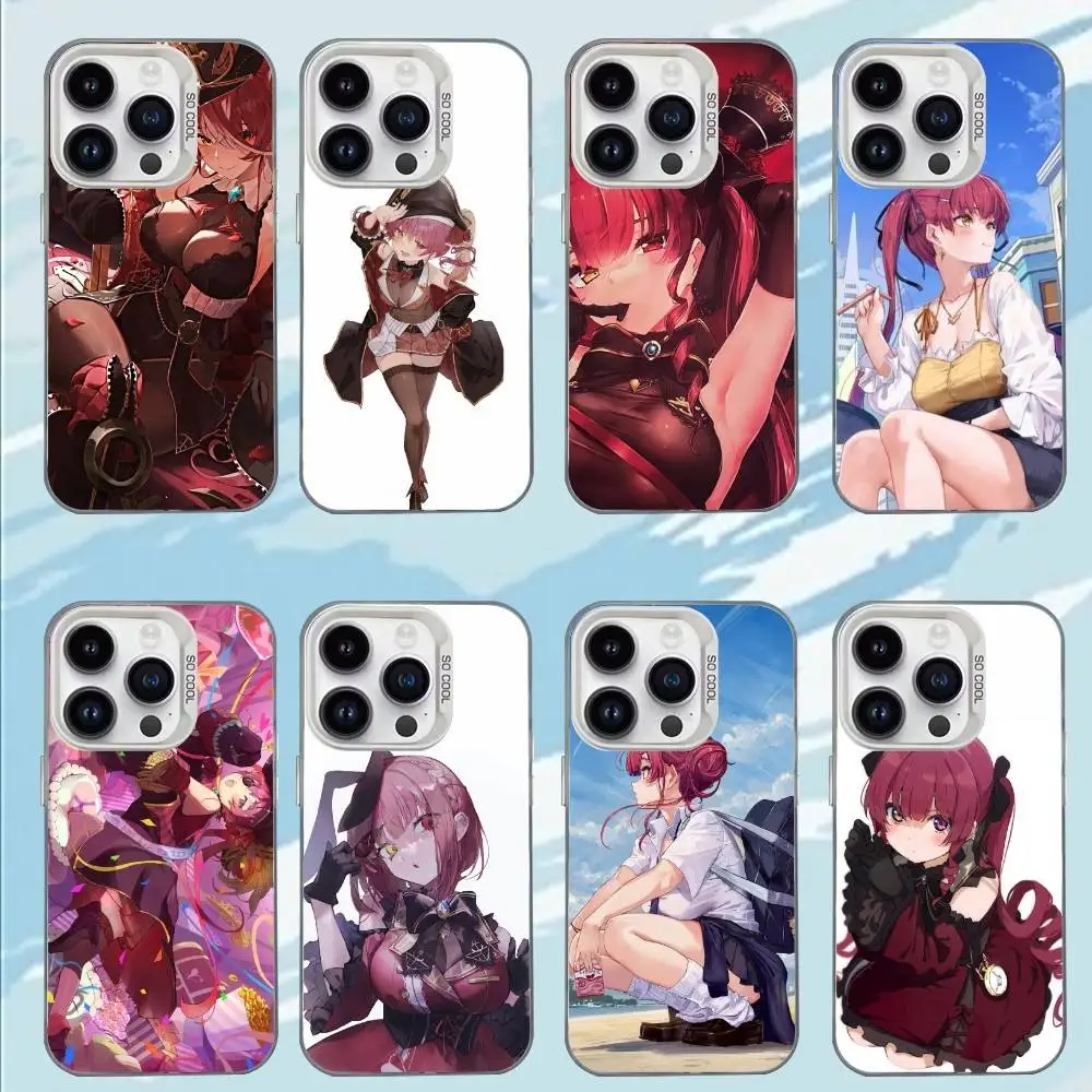 

Houshou Marin Phone Case For iPhone 17,16,15,14,13,12,11,Mini,Pro,E,MAX White Candy Matte Shockproof Cover