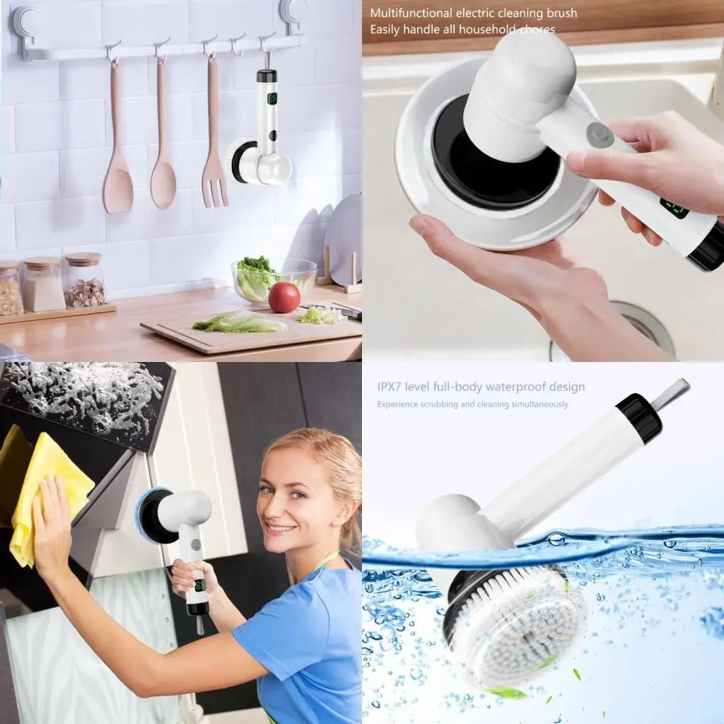 

Электрический очиститель, скруббер, съемные аккумуляторы, 3-скоростной инструмент для очистки домашнего использования X3UC