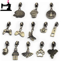 10/50/200PCS Brush Antique 5# Nylon Zipper Sliders For DIY Sewing Replacement Clothes Jacket Backpack Zipper Head Accessories