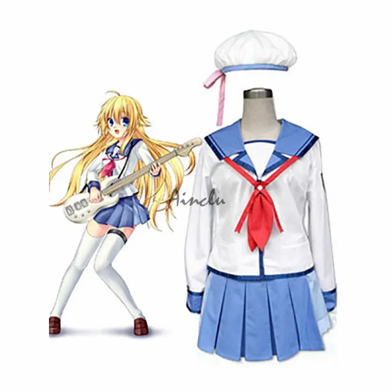 

Customize Free Shipping New Anime Outfit Angel Beats halloween costume for girlsUniform Costume For Halloween Party