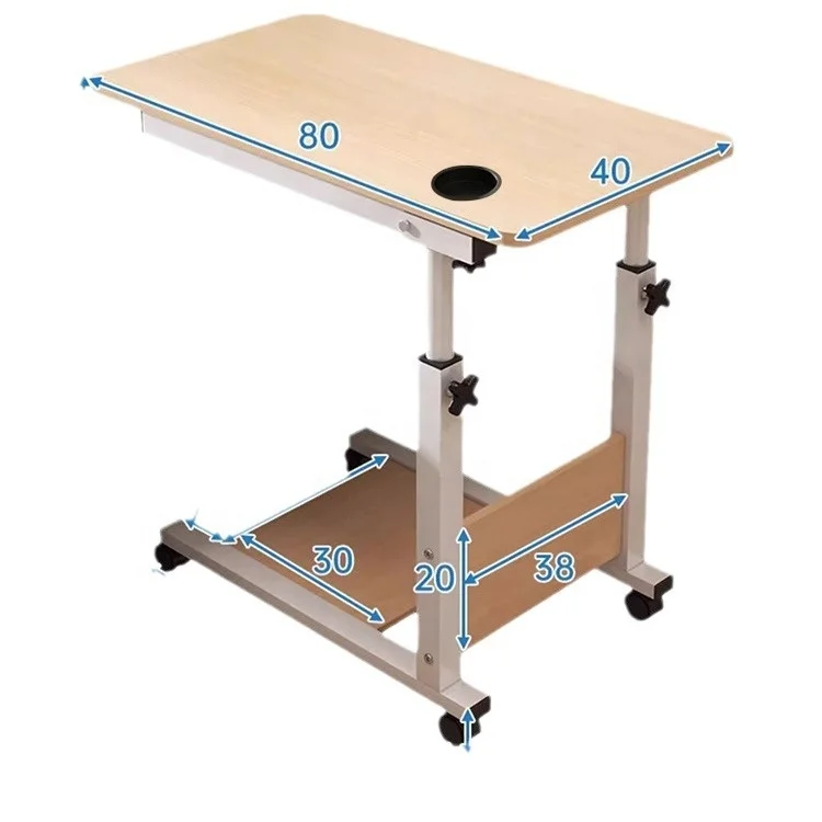 

Bedside Table for Patient Care on the Bed Table Can Be Moved up and Down Foldable Nursing Home Bed Table