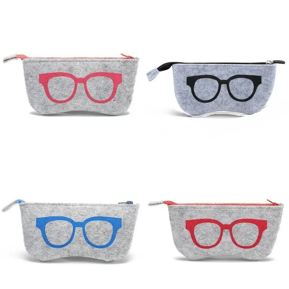 

Fashion Storage Portable Sunglasses Case Eye Glasses Bag Zipper Pouch Felt Box