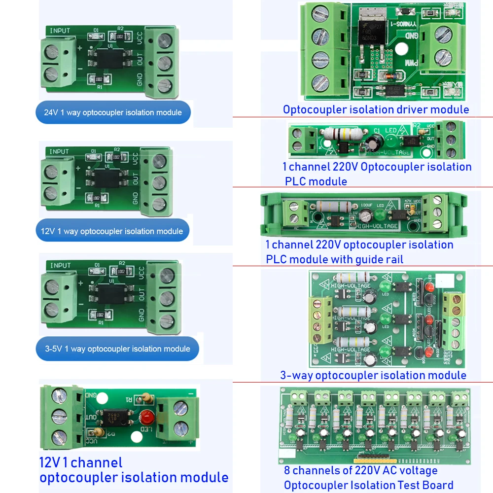One Piece 1 Channel AC220V Optocoupler Isolation PLC Module Optocoupler Isolation Drive Module Test Board Module for Arduino Kit