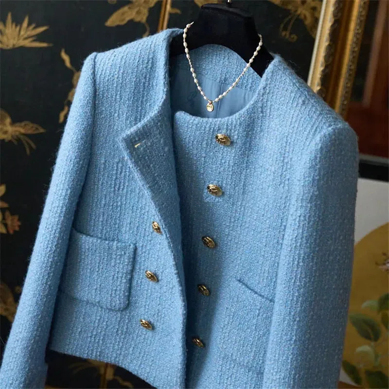 2023 Spring And Autumn Overcoat New Temperament Woolen Women\'s Coat Famous Lady Senior Sense Of Design Fashion Ladies Jacket