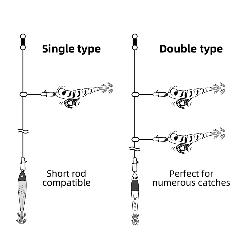 Letoyo 2 مجموعة الكربون خط واحد مزدوج 100 سنتيمتر/140 سنتيمتر الحبار الصيد Ika المعادن زعيم خط الحبار البحر خيط صنارة الصيد الصيد اكسسوارات