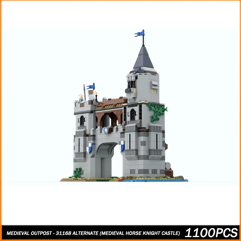 

MOC Building Blocks Street View Series Medieval Outpost (Medieval Horse Knight Castle) DIY Model Bricks Puzzle Toys Xmas Gifts
