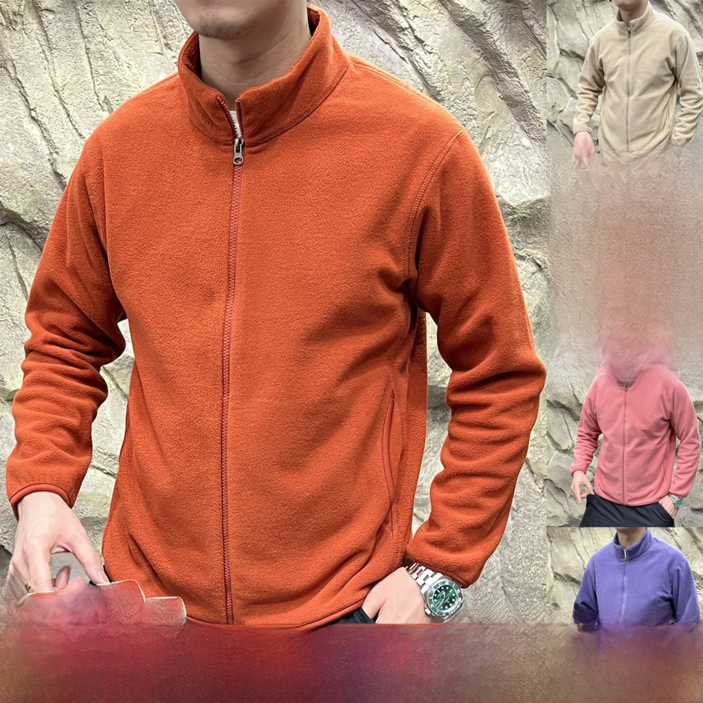 

Dopne Color adient! Nine Colors ! Autumn Winter ex Faion Fce Jaet Hoodie Trendy Zipper Closure Long Sve