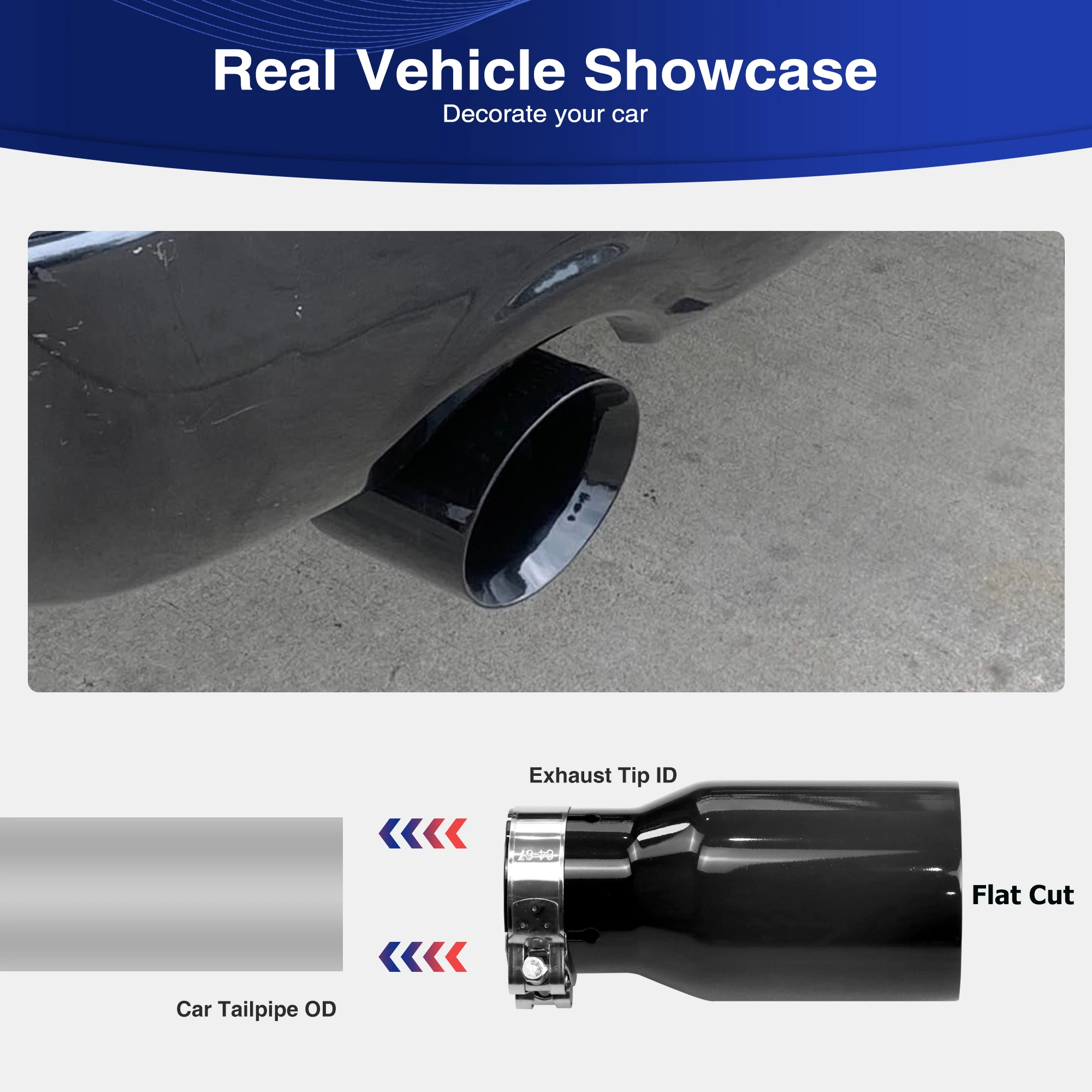 Exhaust Racing Black universal exhaust tip popular modify upgrade car exhaust system Nozzle for muffler tail pipe