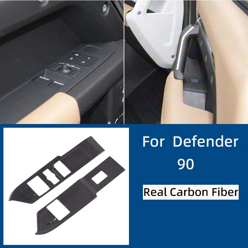 

For Land Rover Defender 2024-2025 90 Real Carbon Fiber Glass Lift Panel Decorative Sticker Car Interior Modification Accessories