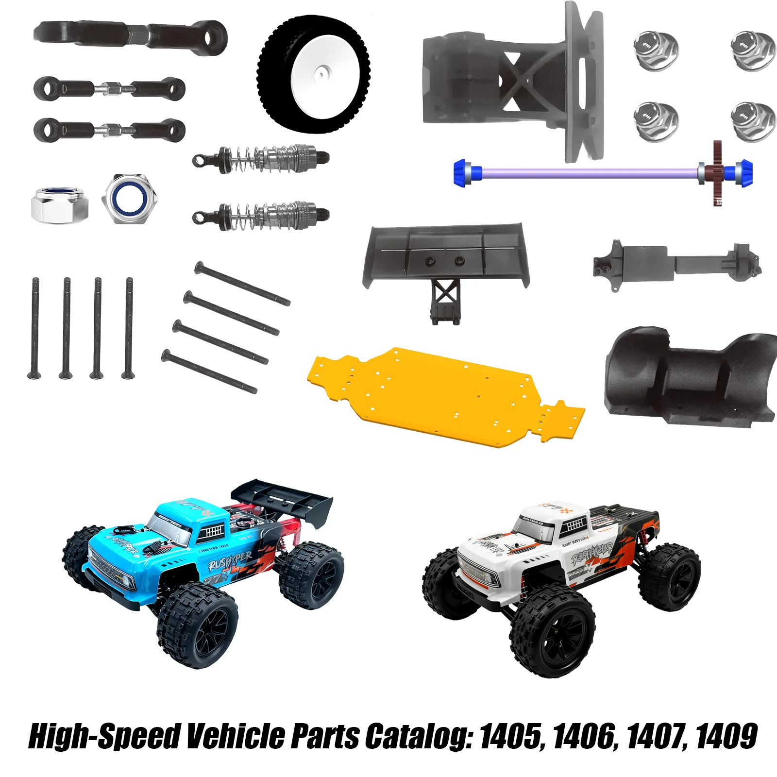 

Для SCY 1405, 1406, 1407, 1409 MAX Оригинальные детали радиоуправляемого автомобиля: шестерня приводного вала, поворотный рычаг, рулевая чашка, демпферы шин, гайки