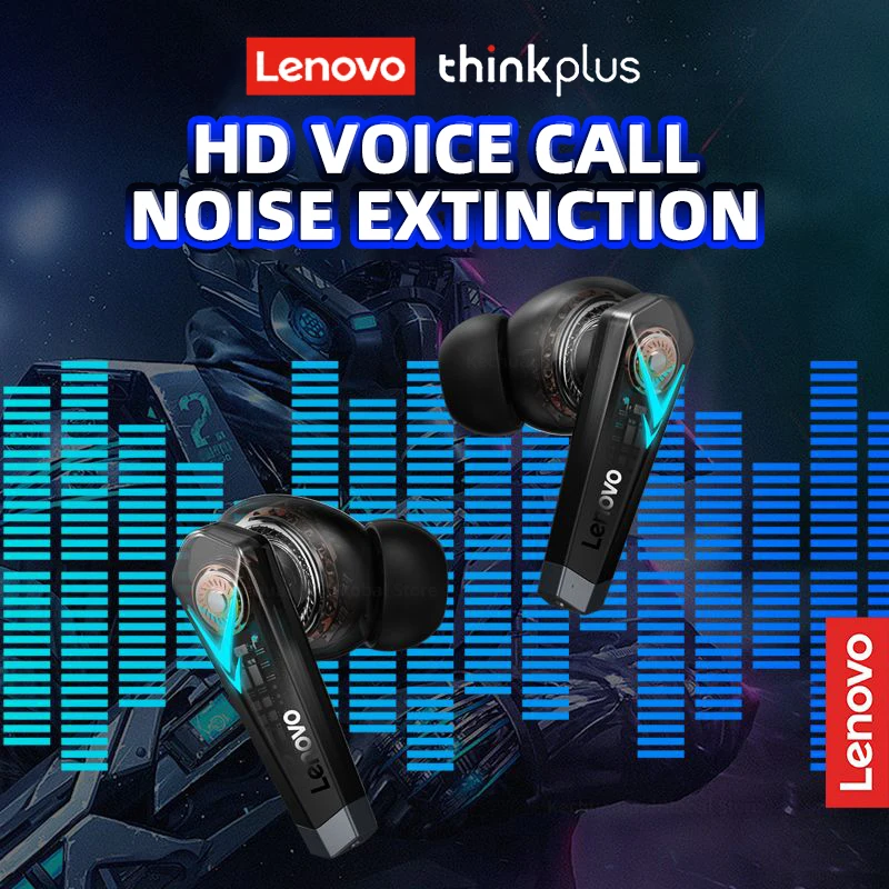เดิม Lenovo LP6 หูฟังสําหรับเล่นเกม TWS หูฟังไร้สายตัดเสียงรบกวนหูฟังบลูทูธเพลงไฮไฟพร้อมชุดหูฟังโหมดคู่