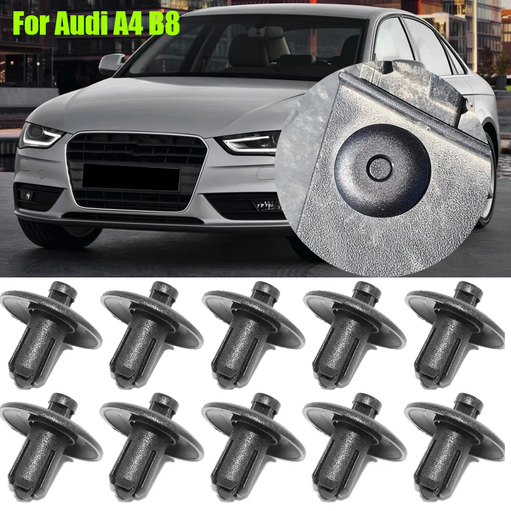 10x chłodnica samochodowa pokrywa silnika Panel błotnik Panel podszewka klip dla Audi A4 B8 2008 2009 2010 2011 2012 2013 2014 2015 4D0807300