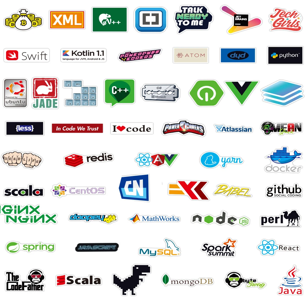 10/30/50/100 قطعة مضحك البرمجة الكتابة على الجدران ملصقات المهوس جافا Php الكرتون الشارات حقيبة الكمبيوتر المحمول الهاتف الكلاسيكية الاطفال لعبة ملصق #5