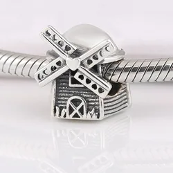 Authentic S925 Sterling Silver Bead Windmill Charm Fit Women Bracelet Bangle For Women DIY Jewelry