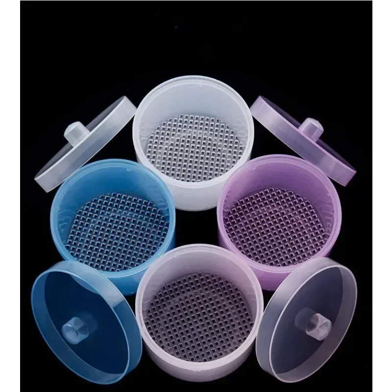 Nail Polishing Head Sterilization Round Cleaning Disinfection Storage Box Blue/Pink/Clear/Purple 4-Colors Soak Bowl