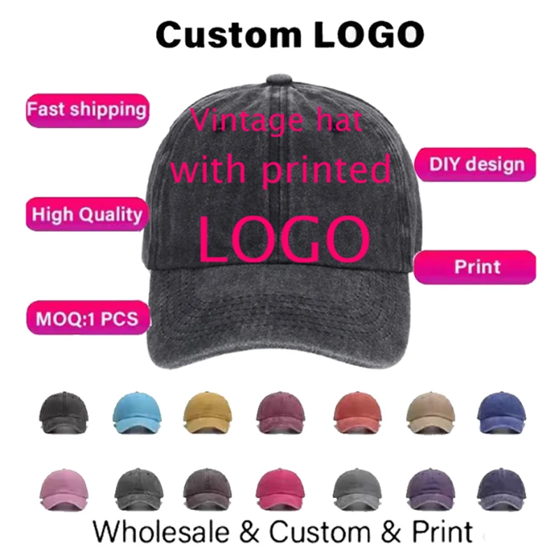 Customized baseball cap fashion DIY letter hat, suitable for both men and women, made of cotton material, LOGO wholesale