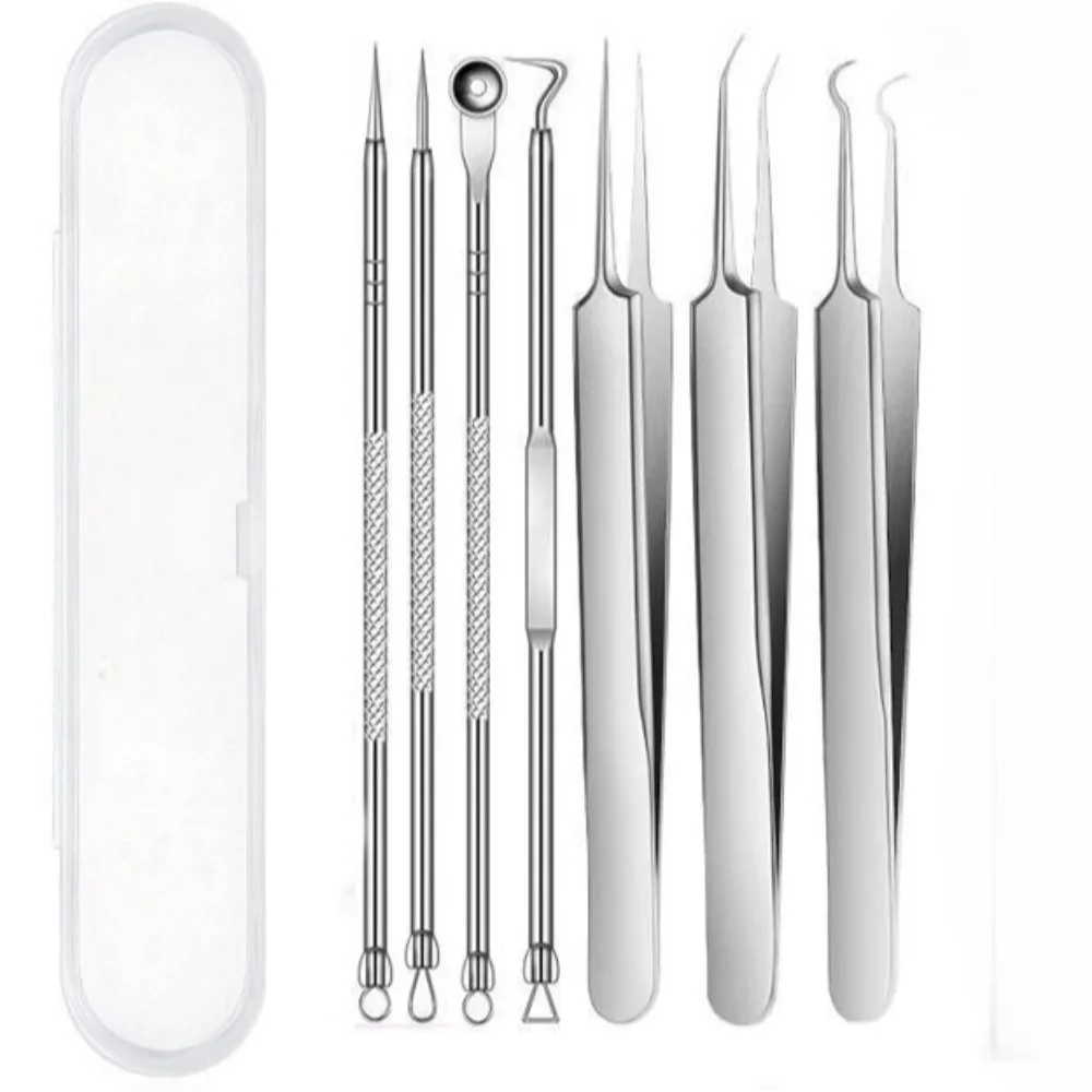 7Pcs Ultra-Precise Pimple Tweezers Set - Pro Acne and Blackhead Removal Tool -for Effective Face Care and Skin Purification