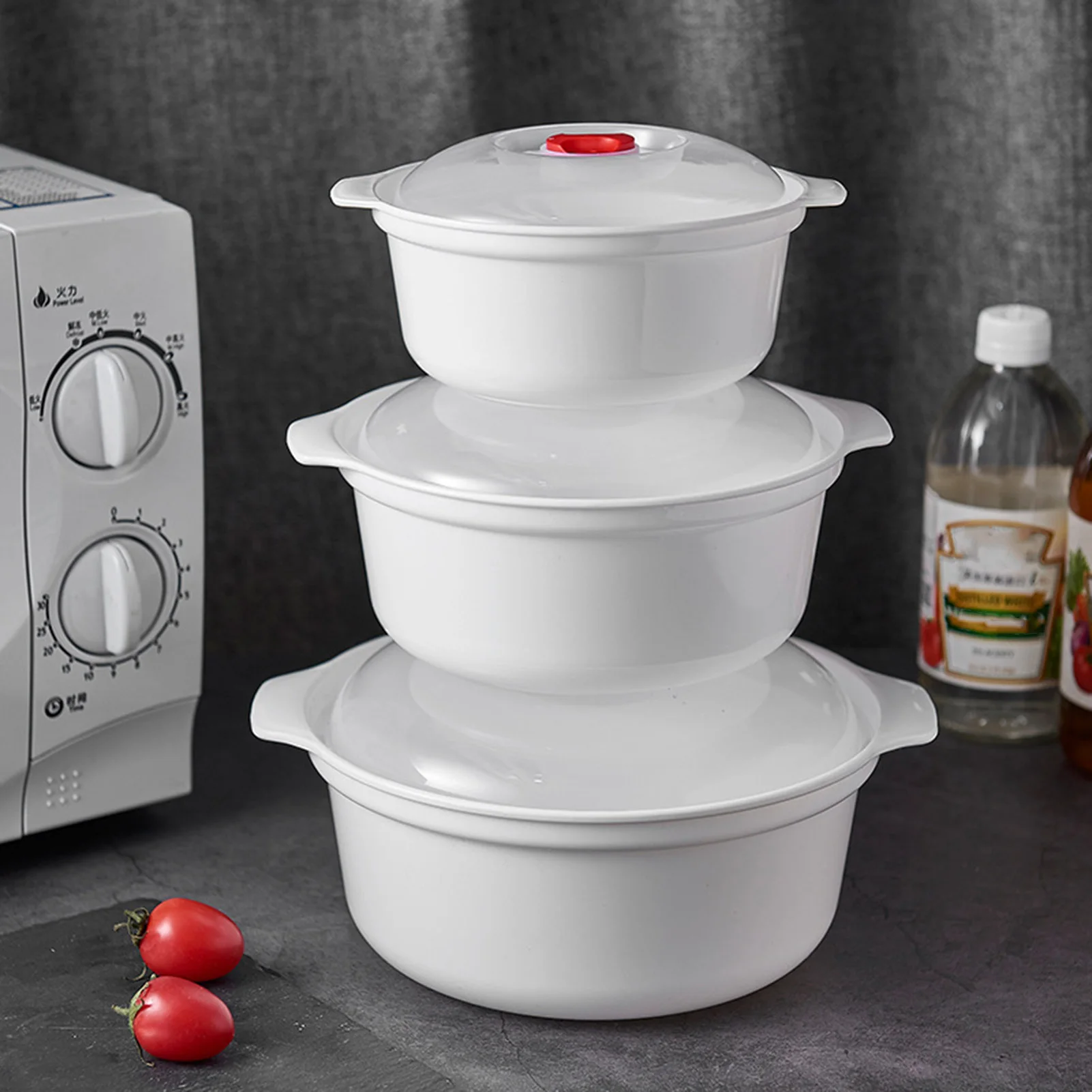 Professional Lunch Box Round Food Storage Container for Camping Picnic Airtight Microwaveable Plastic Bowl Durable Travel