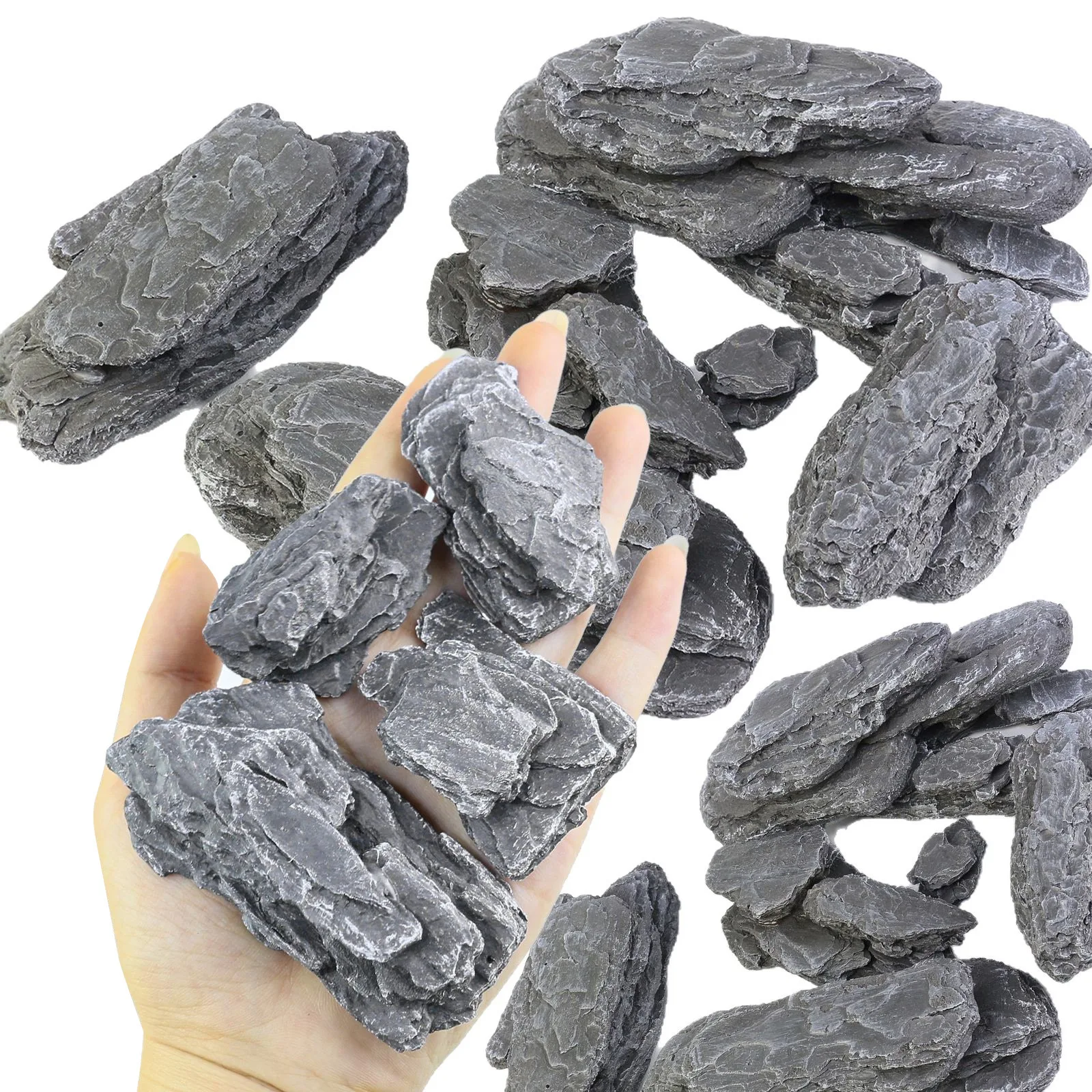 Model Kit Locomotive - Realistic Multi-Layer Flat Rockery Stone Mini